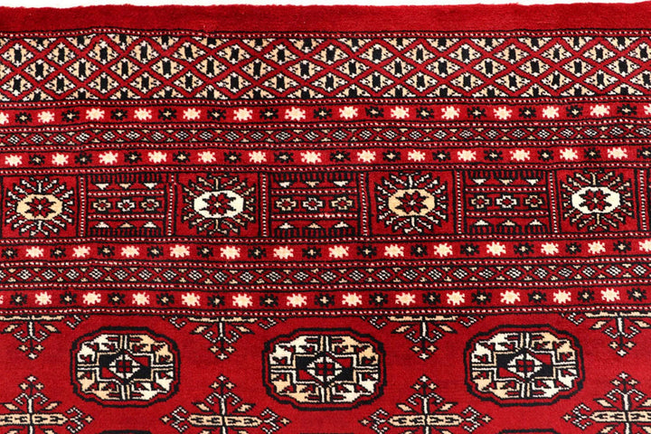 Firebrick Red Pakistani Bokhara Rug 8' 1" x 10' 2" Hand-Knotted | No. QA47723