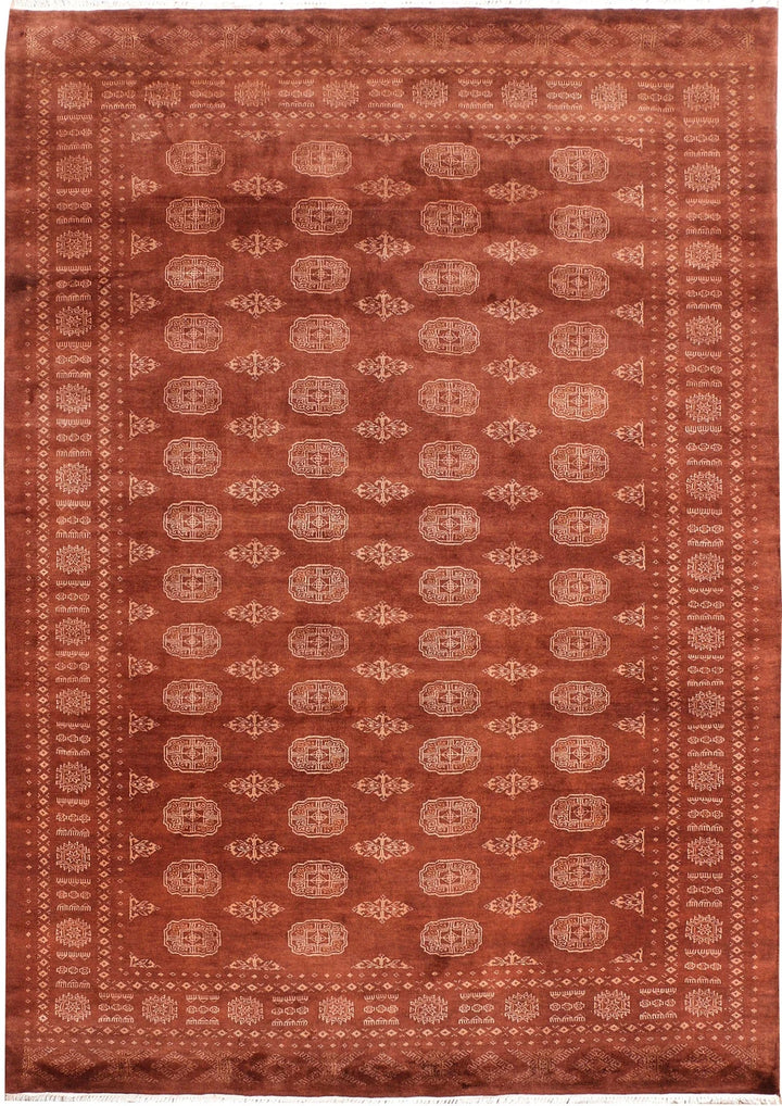 Brown Bokhara Rug 6' 9" x 9' 9" Hand-Knotted | No. QA47729