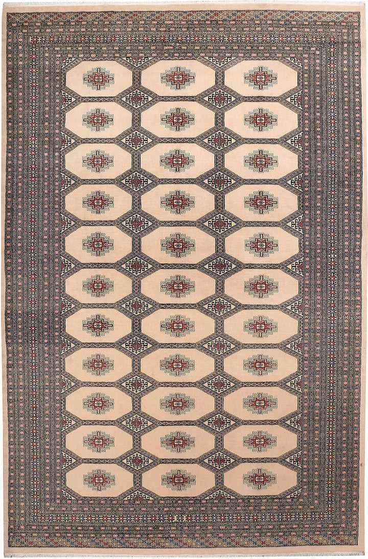 Brown Pakistani Jaldar Rug 6' 9" x 10' 4" Hand-Knotted | No. QA47780
