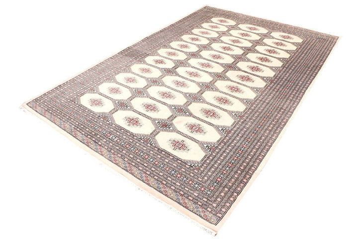 Brown Pakistani Jaldar Rug 6' 9" x 10' 4" Hand-Knotted | No. QA47780