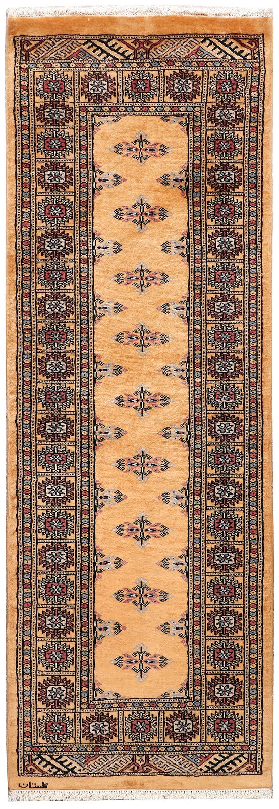 Brown Pakistani Butterfly Rug 2' 2" x 6' 3" Hand-Knotted | No. QA47846