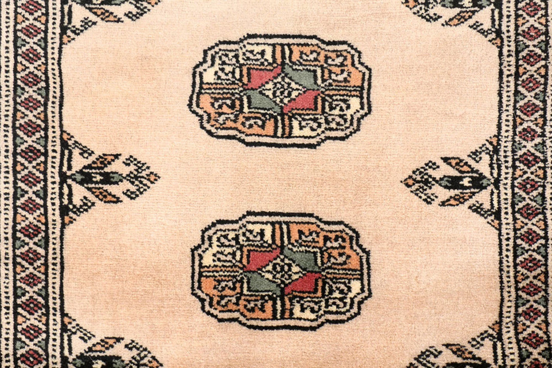 Tan Pakistani Bokhara Rug 2' 6" x 13' 4" Hand-Knotted | No. QA47877