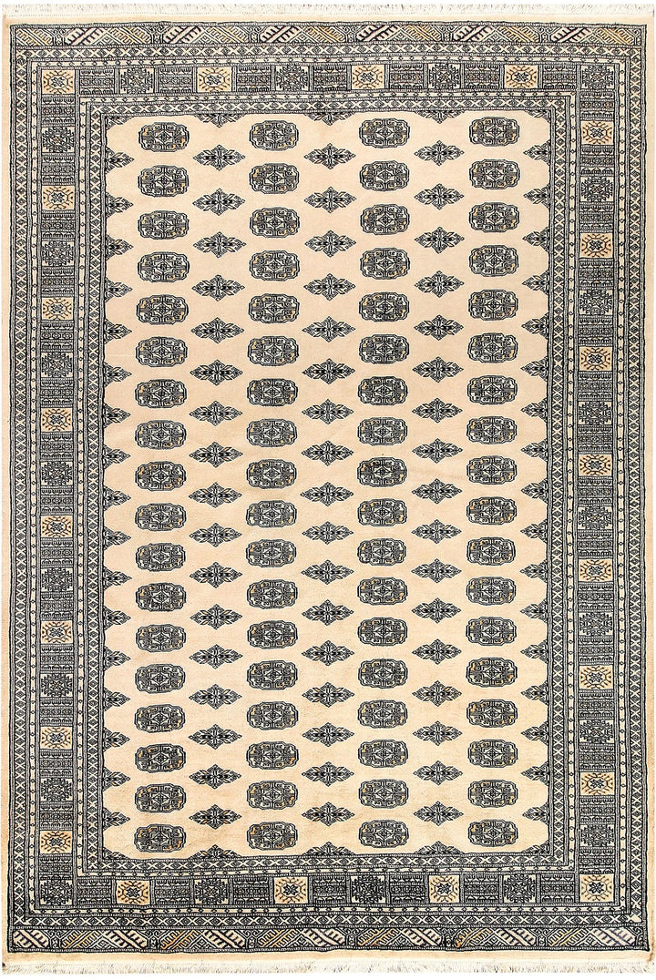 Brown Pakistani Bokhara Rug 6' 2" x 8' 10" Hand-Knotted | No. QA47878