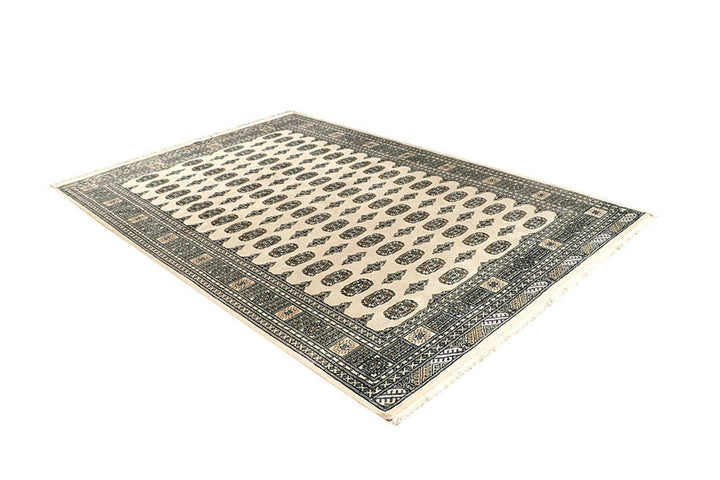 Brown Pakistani Bokhara Rug 6' 2" x 8' 10" Hand-Knotted | No. QA47878