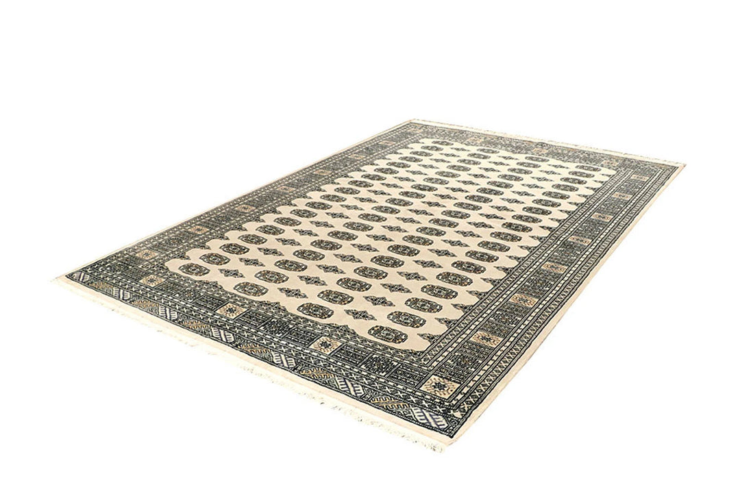 Brown Pakistani Bokhara Rug 6' 2" x 8' 10" Hand-Knotted | No. QA47878