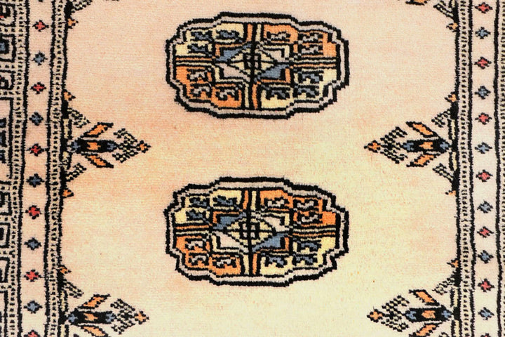 White Bokhara Rug 2' 6" x 9' 5" Hand-Knotted | No. QA48019