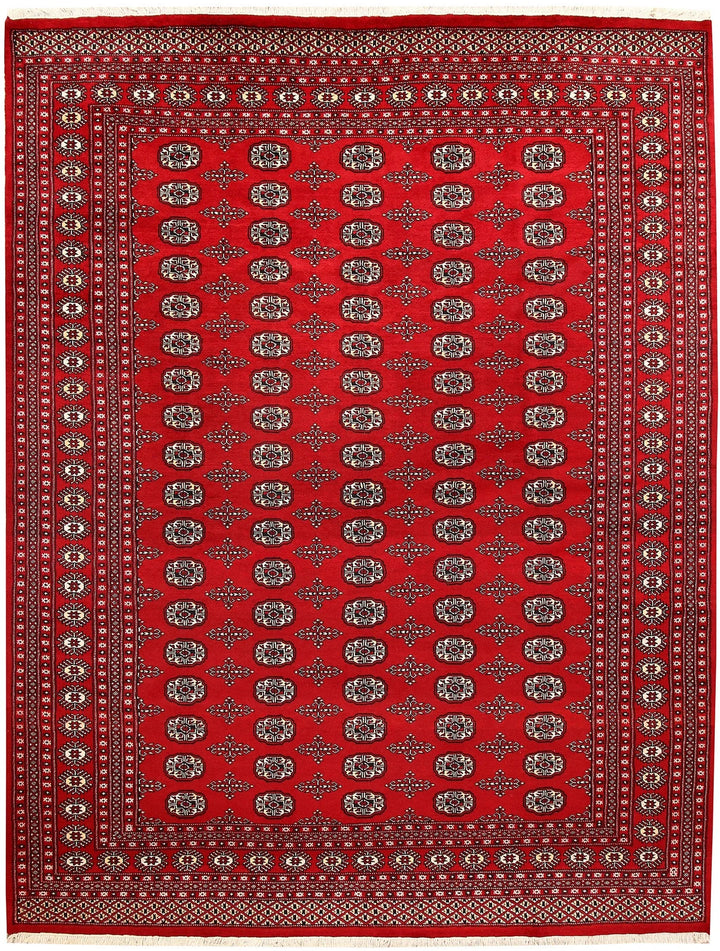 Red Bokhara Rug 8' x 10' 5" Hand-Knotted | No. QA48051