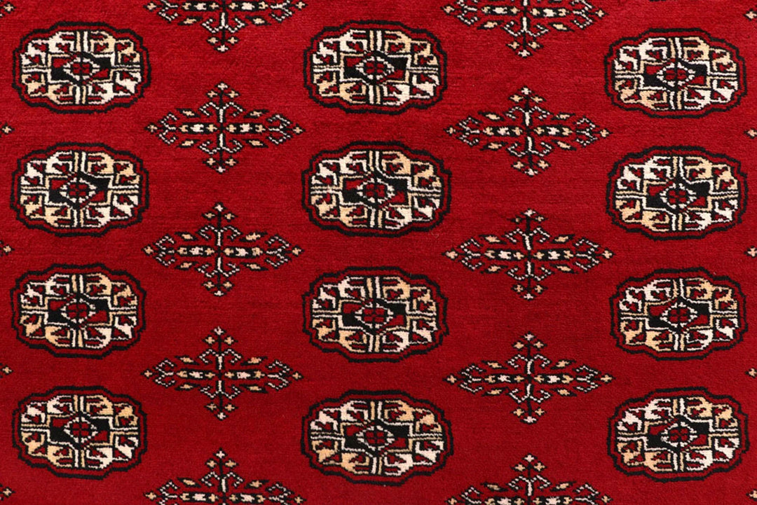 Red Bokhara Rug 8' x 10' 5" Hand-Knotted | No. QA48051