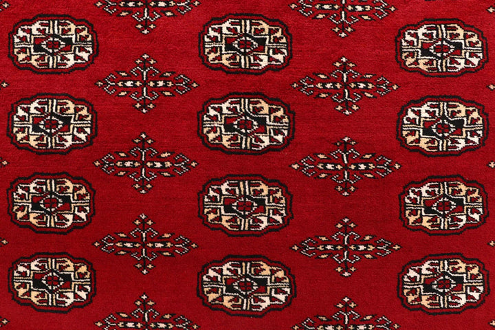 Red Bokhara Rug 8' x 10' 5" Hand-Knotted | No. QA48051