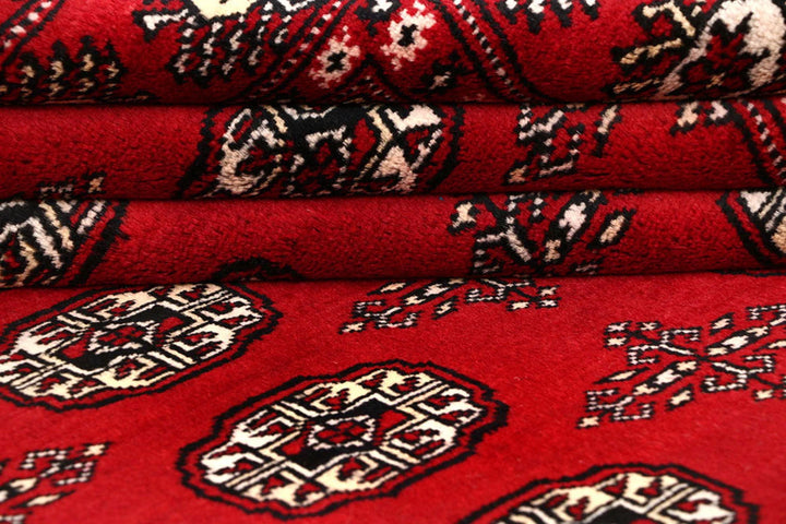 Red Bokhara Rug 8' x 10' 5" Hand-Knotted | No. QA48051
