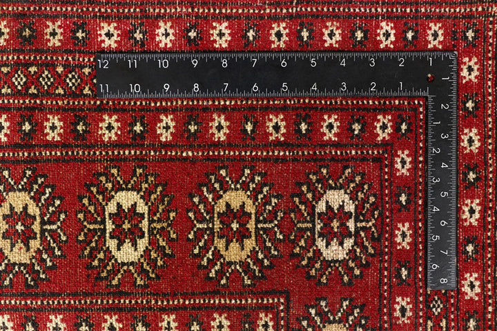 Red Bokhara Rug 8' x 10' 5" Hand-Knotted | No. QA48051