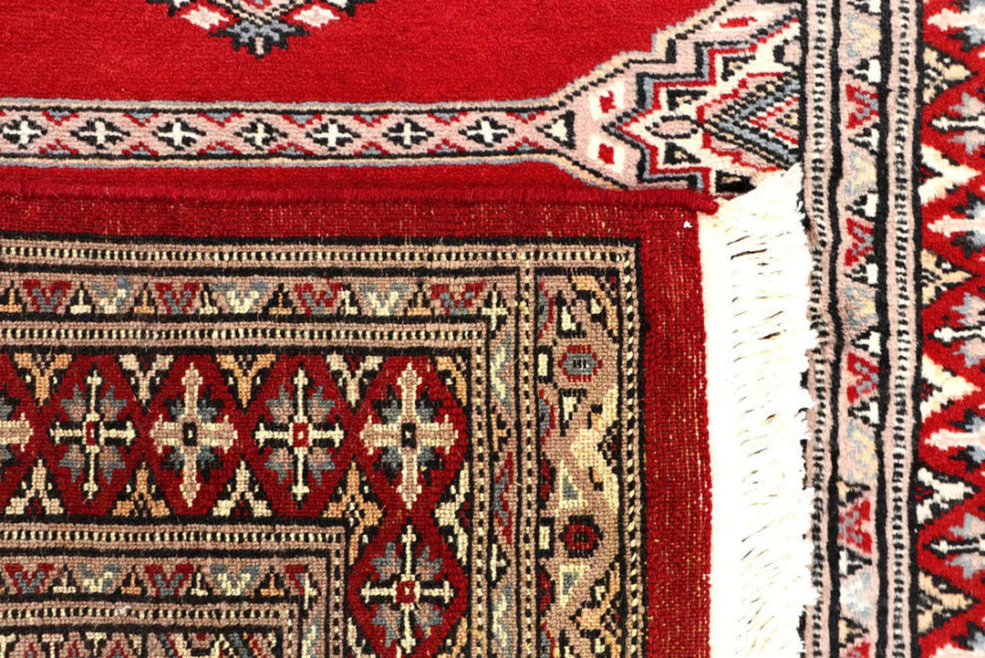 Red Pakistani Jaldar Rug 2' 7" x 9' 3" Hand-Knotted | No. QA48135