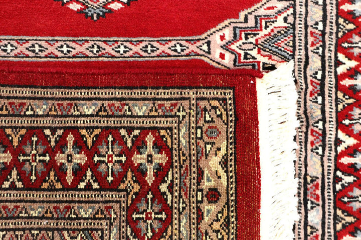 Red Pakistani Jaldar Rug 2' 7" x 9' 3" Hand-Knotted | No. QA48135