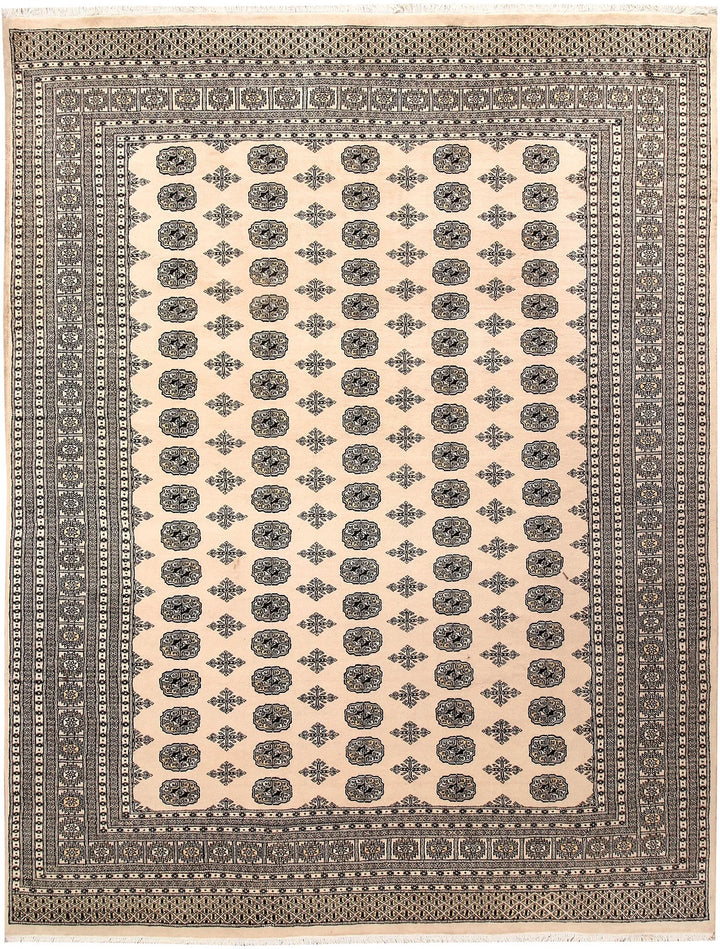 Brown Pakistani Bokhara Rug 9' 2" x 12' Hand-Knotted | No. QA48144