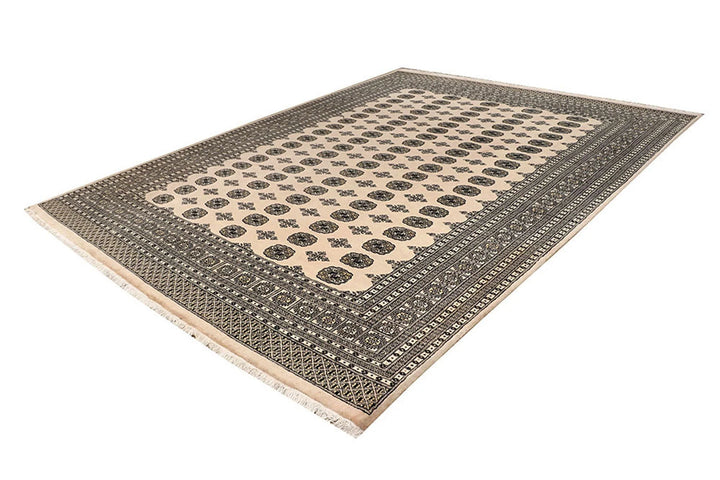 Brown Pakistani Bokhara Rug 9' 2" x 12' Hand-Knotted | No. QA48144