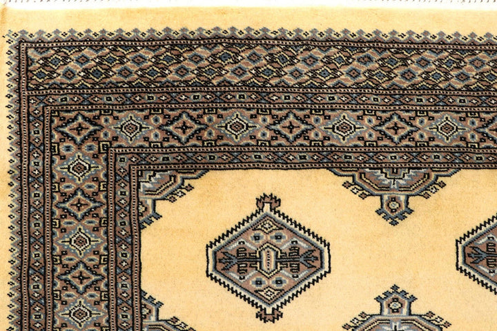 Yellow Pakistani Jaldar Rug 5' 1" x 7' 10" Hand-Knotted | No. QA48246