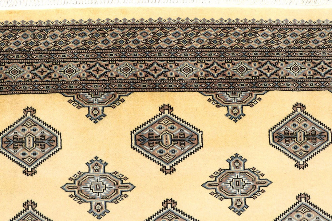 Yellow Pakistani Jaldar Rug 5' 1" x 7' 10" Hand-Knotted | No. QA48246