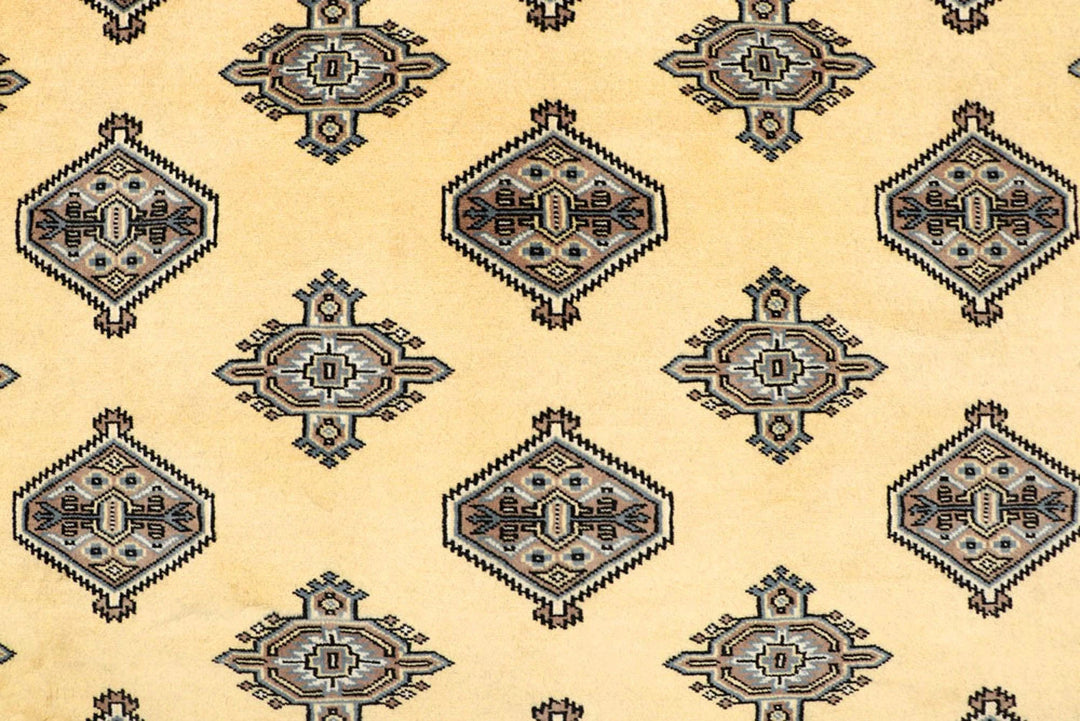 Yellow Pakistani Jaldar Rug 5' 1" x 7' 10" Hand-Knotted | No. QA48246