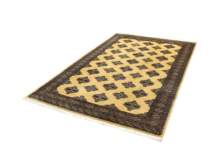 Yellow Pakistani Jaldar Rug 5' 1" x 7' 10" Hand-Knotted | No. QA48246