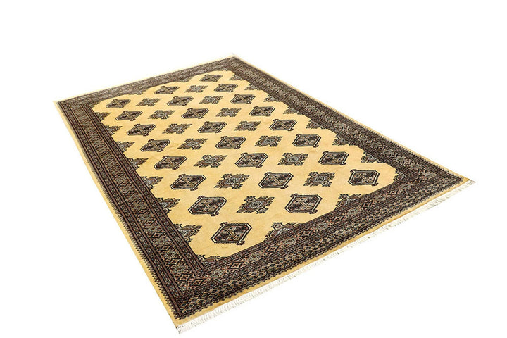Yellow Pakistani Jaldar Rug 5' 1" x 7' 10" Hand-Knotted | No. QA48246