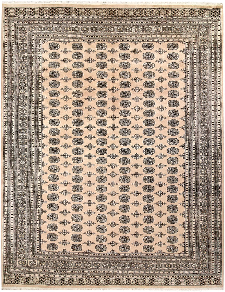 Brown Pakistani Bokhara Rug 9' 2" x 11' 10" Hand-Knotted | No. QA48294