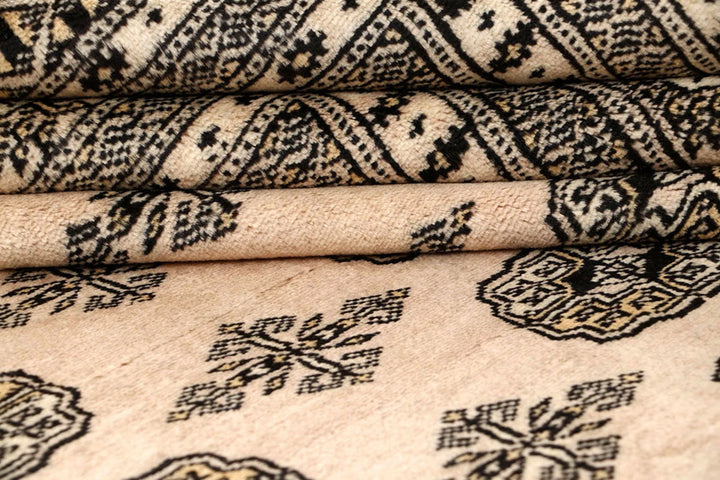 Brown Pakistani Bokhara Rug 9' 2" x 11' 10" Hand-Knotted | No. QA48294