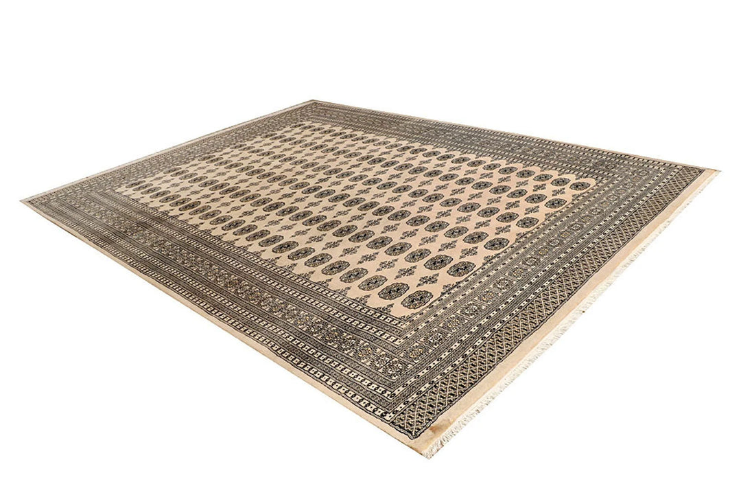 Brown Pakistani Bokhara Rug 9' 2" x 11' 10" Hand-Knotted | No. QA48294