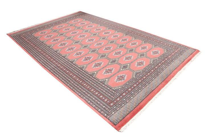 Salmon Pakistani Jaldar Rug 6' 7" x 10' 2" Hand-Knotted | No. QA48295