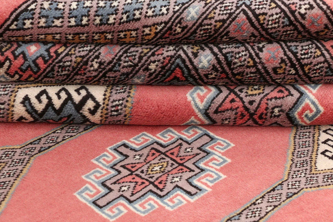 Salmon Pakistani Jaldar Rug 6' 7" x 10' 2" Hand-Knotted | No. QA48295