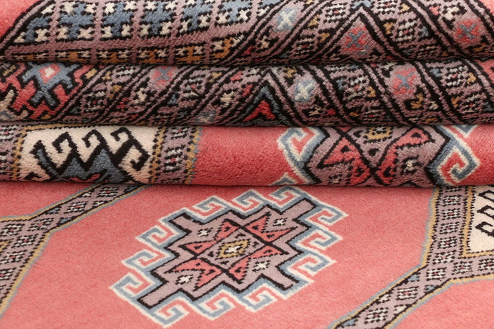 Salmon Pakistani Jaldar Rug 6' 7" x 10' 2" Hand-Knotted | No. QA48295