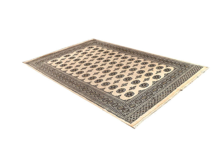 Brown Pakistani Bokhara Rug 5' 10" x 8' 10" Hand-Knotted | No. QA48567