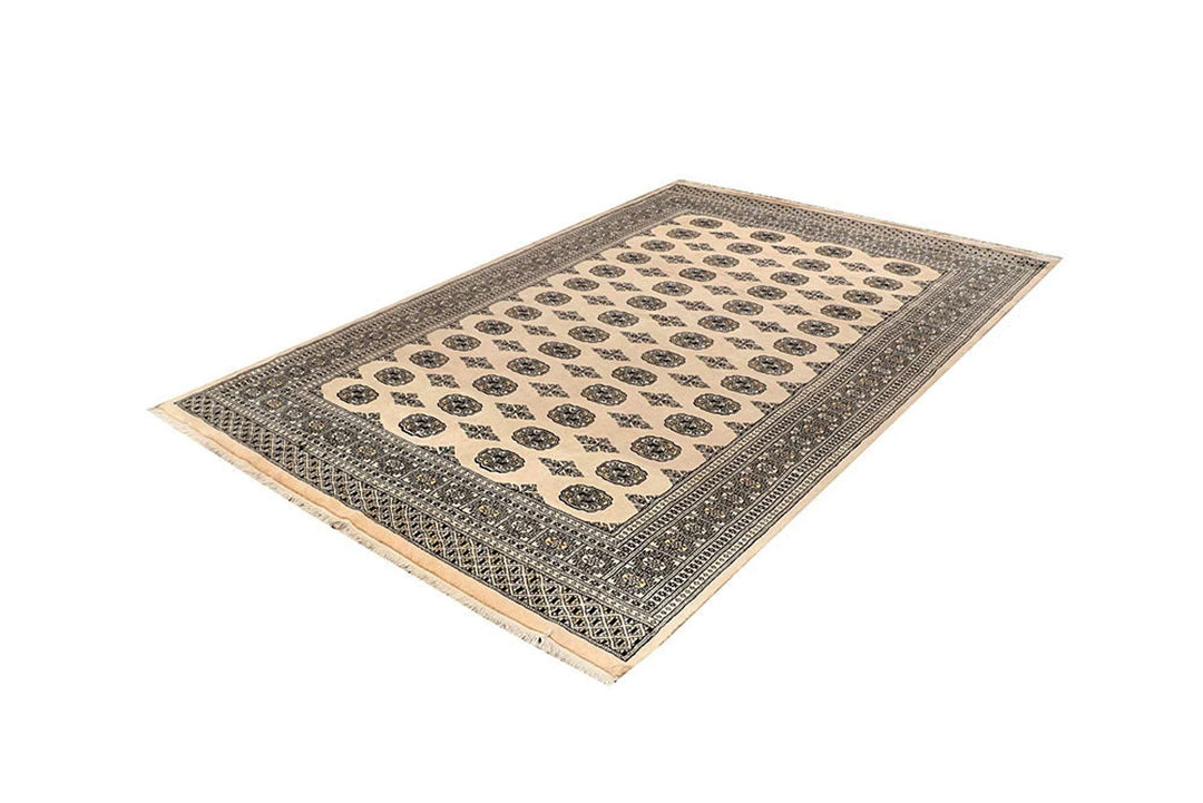Brown Pakistani Bokhara Rug 5' 10" x 8' 10" Hand-Knotted | No. QA48567