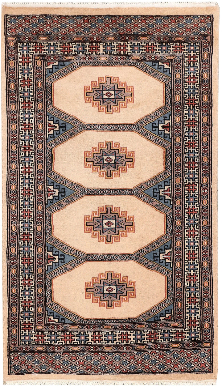 Brown Pakistani Jaldar Rug 2' 6" x 4' 3" Hand-Knotted | No. QA48937