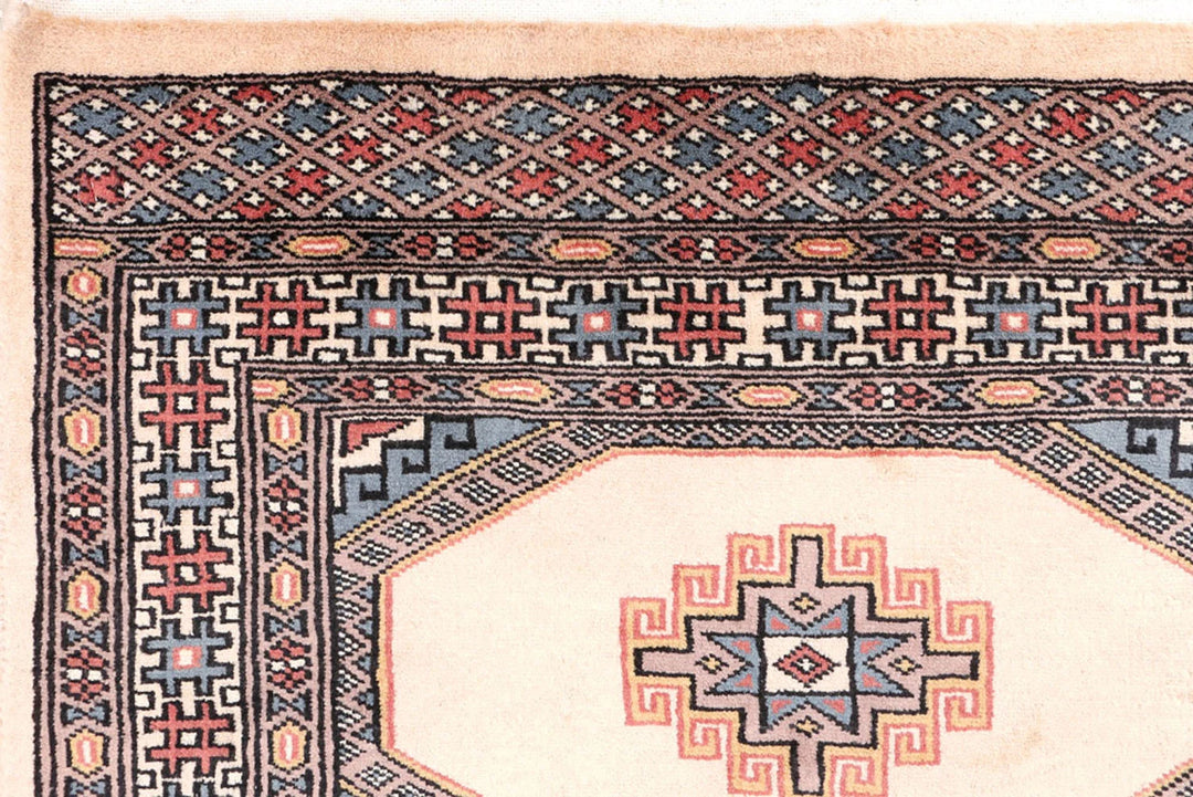 Brown Pakistani Jaldar Rug 2' 6" x 4' 3" Hand-Knotted | No. QA48937