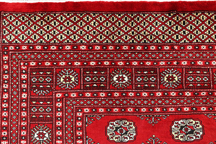 Red Pakistani Bokhara Rug 8' 11" x 12' 6" Hand-Knotted | No. QA49325