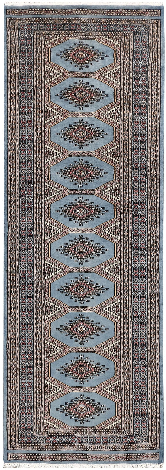 Light Slate Grey Pakistani Jaldar Rug 2' x 5'10" Hand-Knotted | No. QA49396