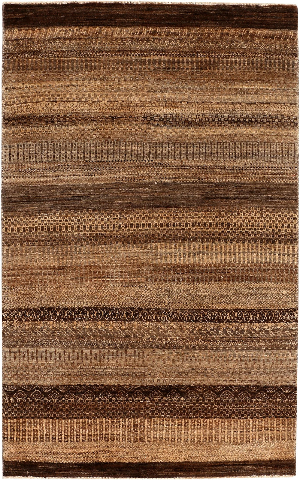 Sienna Pakistani Gabbeh Rug 3' 3" x 5' 3" Hand-Knotted | No. QA49735