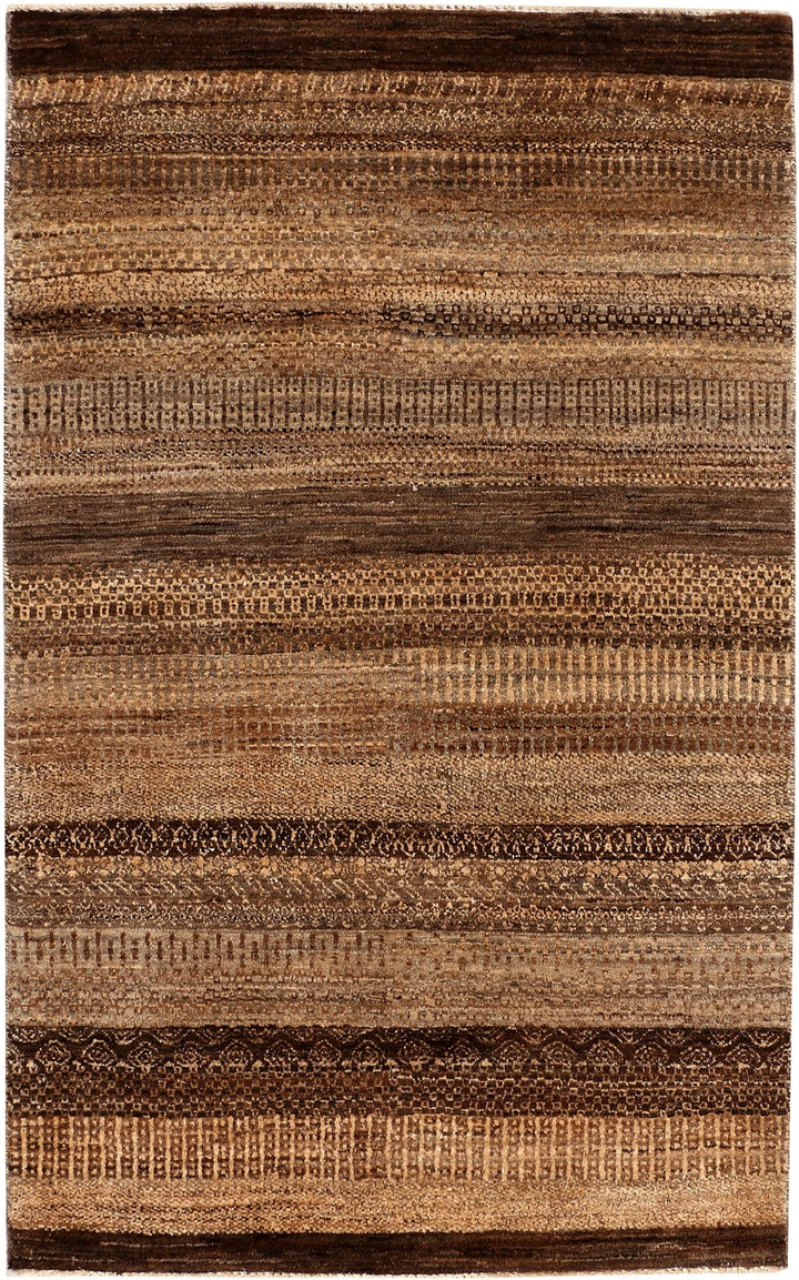 Sienna Pakistani Gabbeh Rug 3' 3" x 5' 3" Hand-Knotted | No. QA49735
