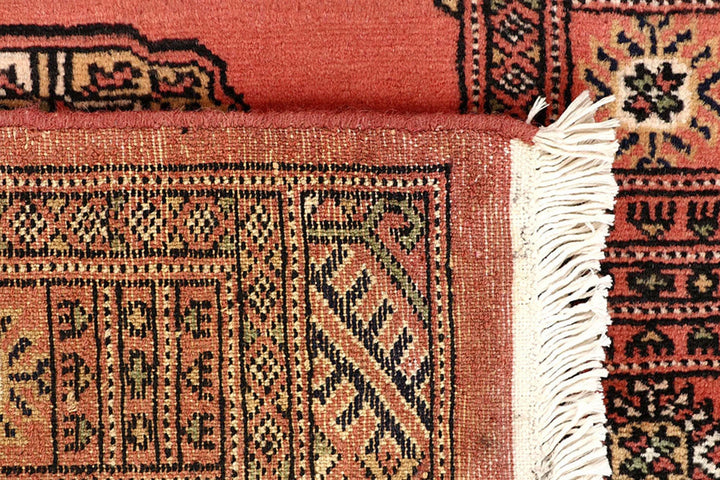 Salmon Pakistani Bokhara Rug 2'6" x 13'9" Hand-Knotted | No. QA49915