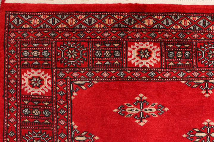 Dark Red Pakistani Butterfly Rug 4' 1" x 5' 11" Hand-Knotted | No. QA49967