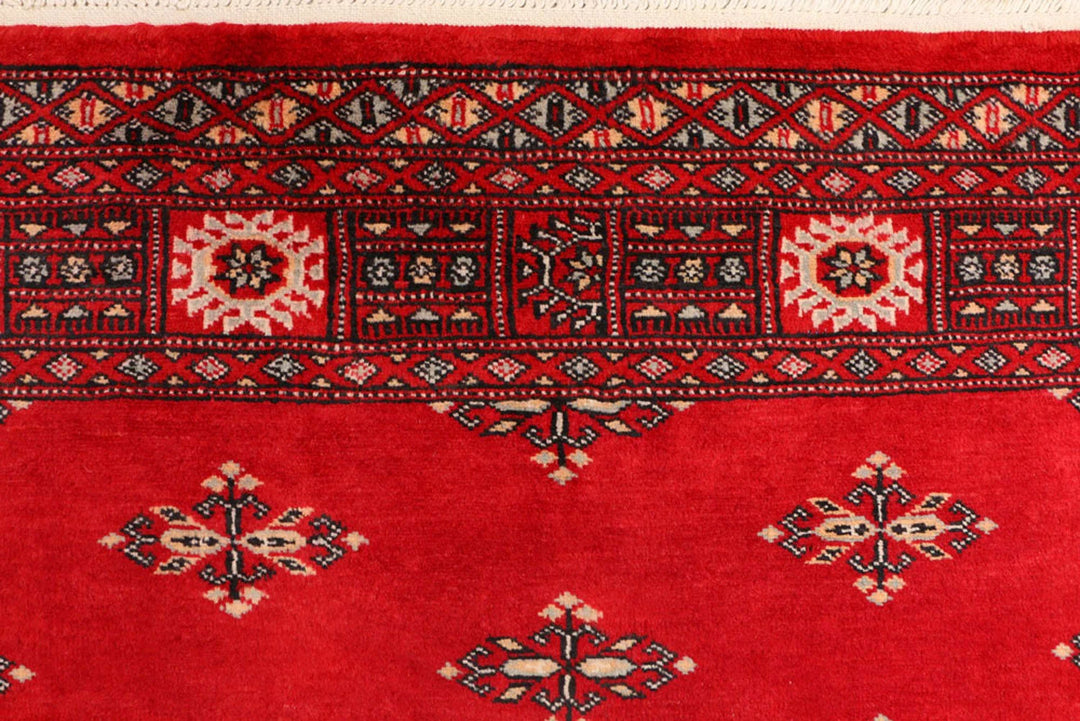 Dark Red Pakistani Butterfly Rug 4' 1" x 5' 11" Hand-Knotted | No. QA49967