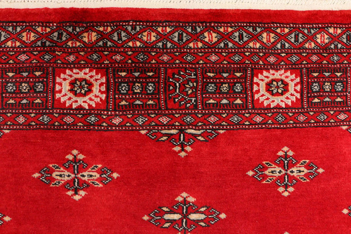 Dark Red Pakistani Butterfly Rug 4' 1" x 5' 11" Hand-Knotted | No. QA49967