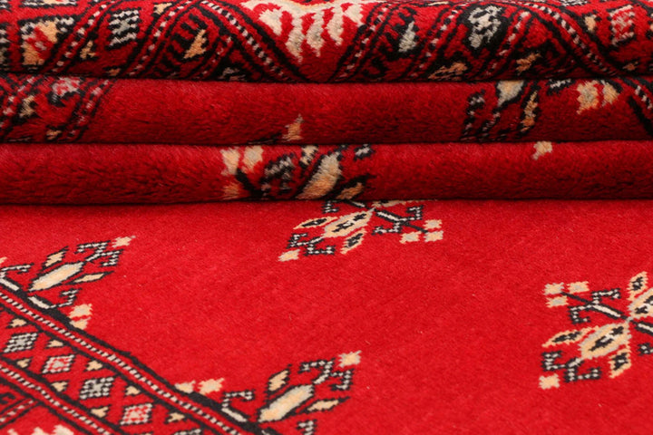 Dark Red Pakistani Butterfly Rug 4' 1" x 5' 11" Hand-Knotted | No. QA49967
