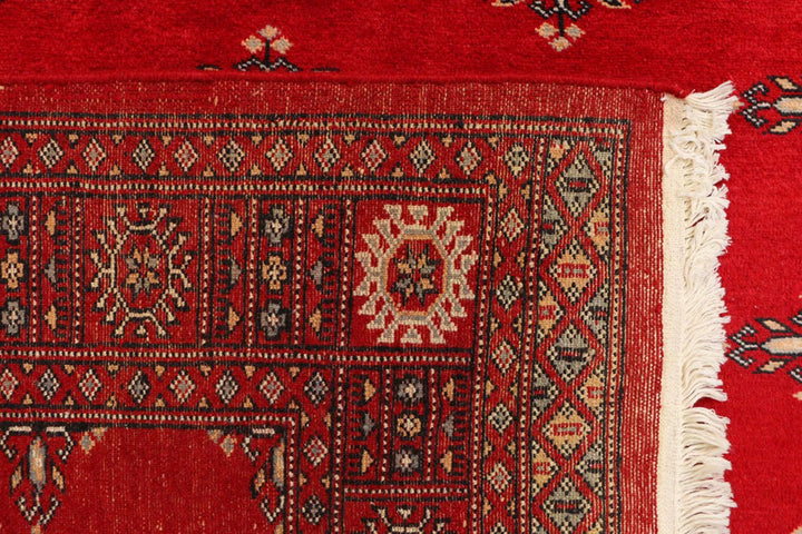 Dark Red Pakistani Butterfly Rug 4' 1" x 5' 11" Hand-Knotted | No. QA49967