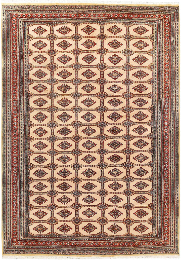 Brown Pakistani Jaldar Rug 7' 11" x 11' 2" Hand-Knotted | No. QA50051