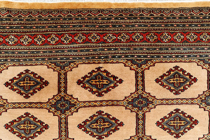 Brown Pakistani Jaldar Rug 7' 11" x 11' 2" Hand-Knotted | No. QA50051