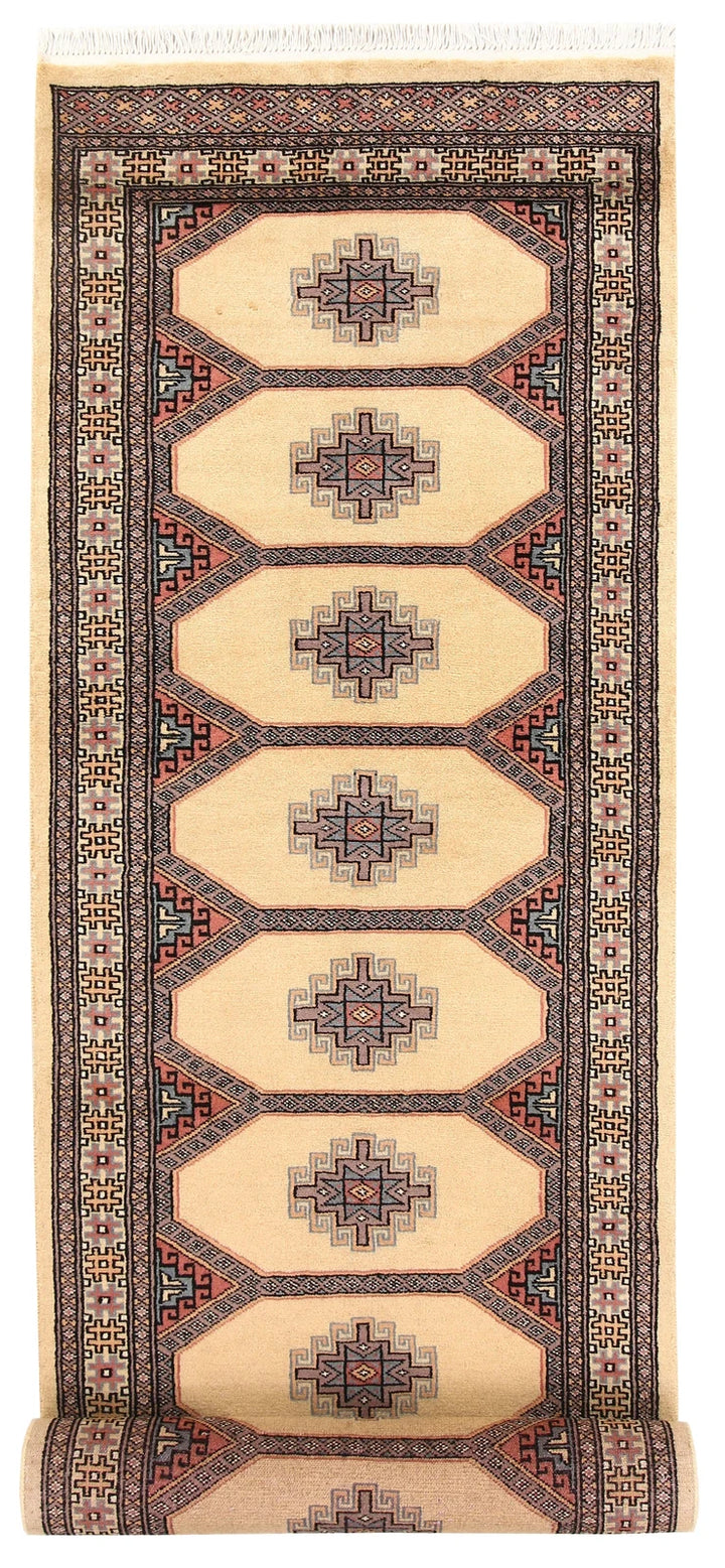 Wheat Pakistani Jaldar Runner 2' 7" x 10' 2" Hand-Knotted | No. QA50114