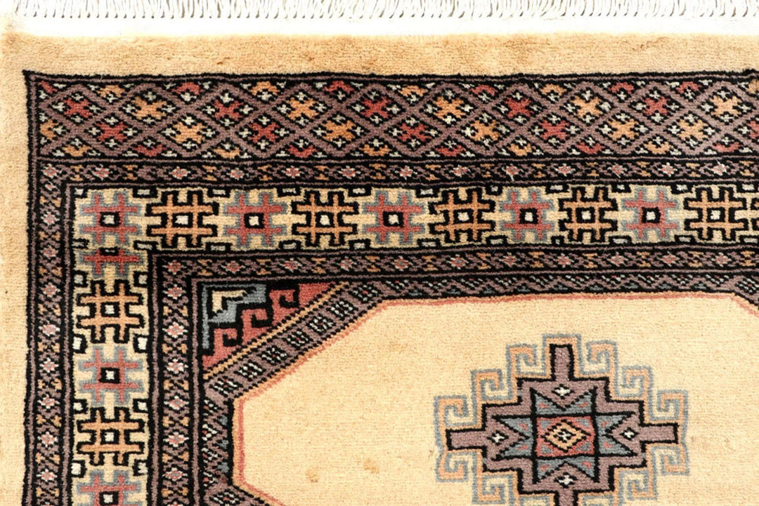Wheat Pakistani Jaldar Runner 2' 7" x 10' 2" Hand-Knotted | No. QA50114