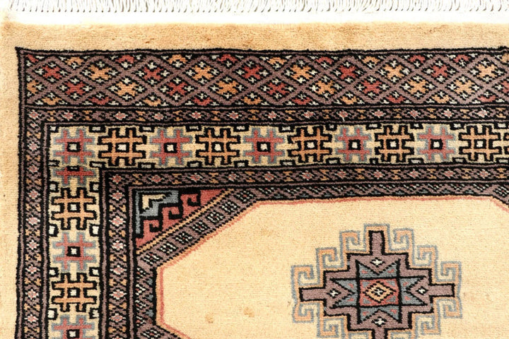 Wheat Pakistani Jaldar Runner 2' 7" x 10' 2" Hand-Knotted | No. QA50114