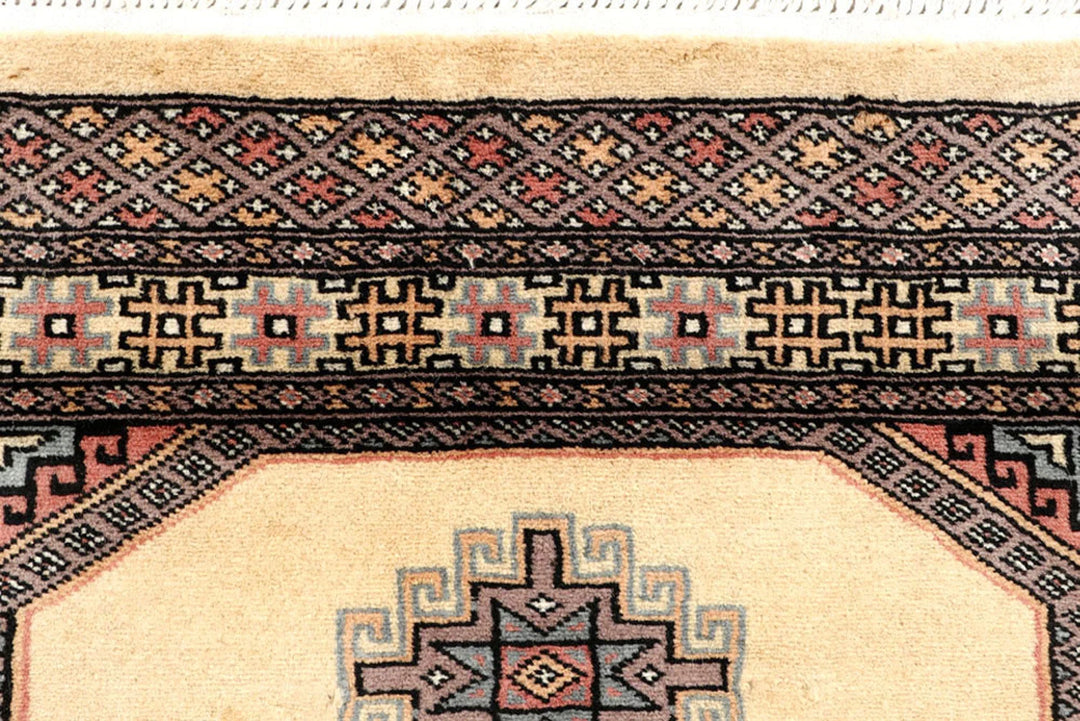 Wheat Pakistani Jaldar Runner 2' 7" x 10' 2" Hand-Knotted | No. QA50114